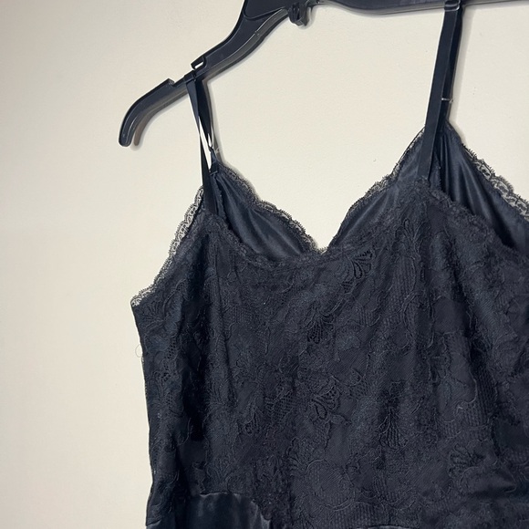 Vintage Vanity Fair Made In USA Black Lace Slip Nightgown Small - Picture 11 of 14
